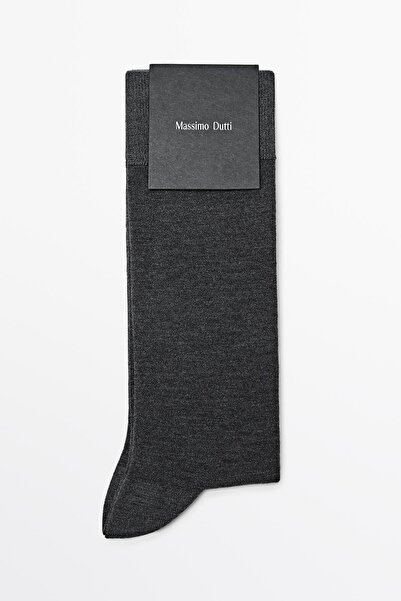 Massimo Dutti İpekli düz triko çorap