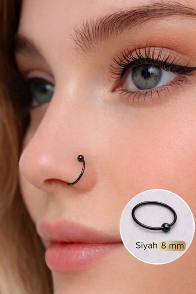 Sacce Scarves&Accessories Mini Top Detaylı Çelik Halka Burun Piercing (8 mm)