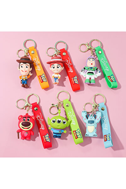 Choice 6pcs Disney 1pc or 6pcs/set Toy Story Keychain4 Woody Jessie Buzz Ligh...