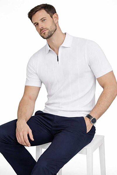 Castello erkek trşört polo yaka fermuarlı