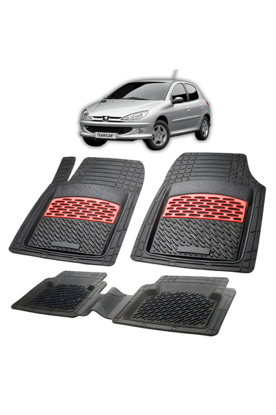 TEAMCAR Tavita Πατάκια Δαπέδου από Καουτσούκ Συμβατά με Peugeot 206 (5θυρο Fa...