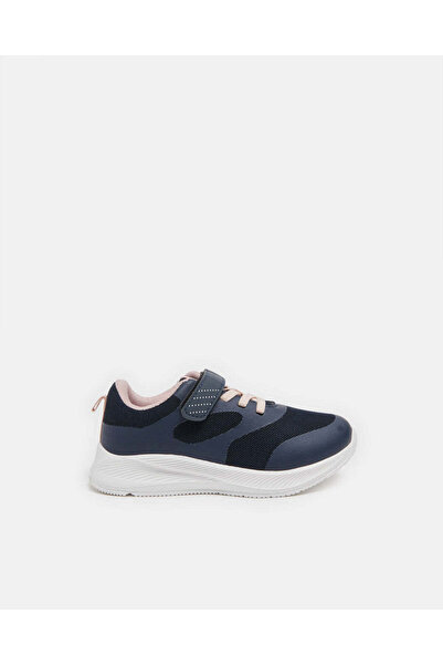 REDTAG Girls Navy Textured Mesh Trainers