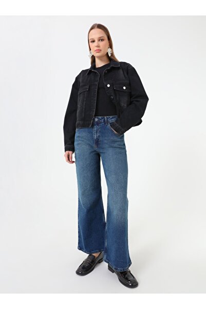 Benin بنطلون جينز واسع الساق - نيلي -