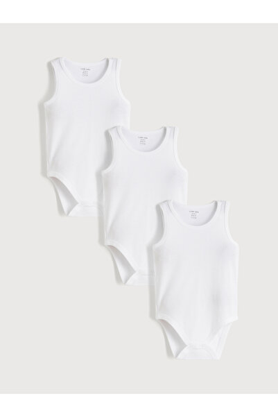 LC Waikiki Crew Neck Baby Boys' Snap Bodysuit 3-Pack
