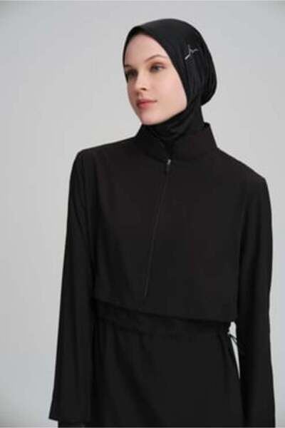 Haşema Esila Black Jileli 4 Piece Hijab Swimsuit Set-Black