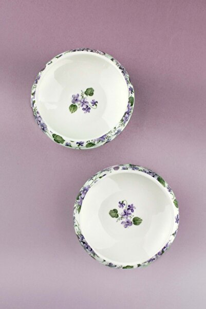 Bursa Porselen Dekor Viola porselen ikili kase