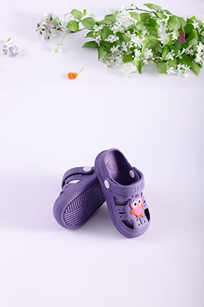 ermin Lilac Children's Sandals with Animal Figures and Non-Slip Soles