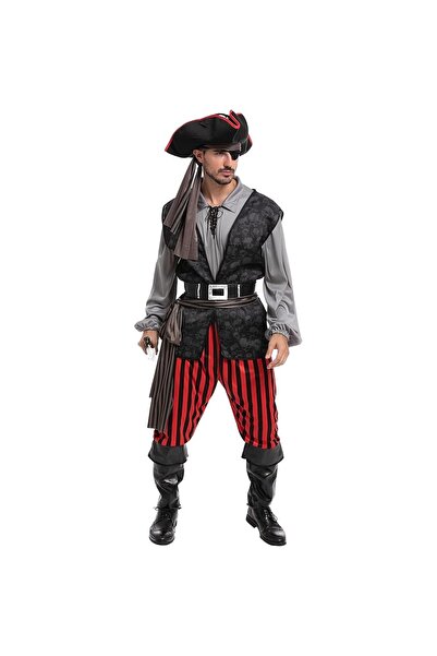 Spooktacular Creations Pirate costume for men, complete set, made of polyeste...