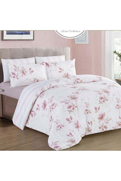 Generic Cottage 6-Piece Spring Comforter Set King Size Microfiber Pink/White