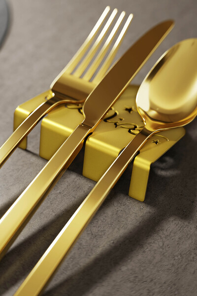 iwa concept 6-Piece Ramadan Kerim Metal Cutlery Holder - Metal Tableware Ifta...