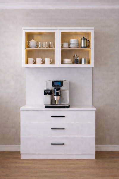 Setay Vitrinli Ünite, Liveo Kahve Köşesi, Çok Amaçlı Çekmeceli Camlı Kahve Ün...