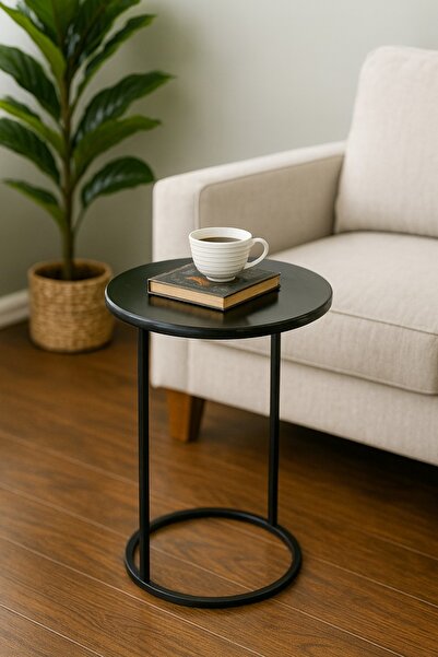 terndat Black oak wood serving table