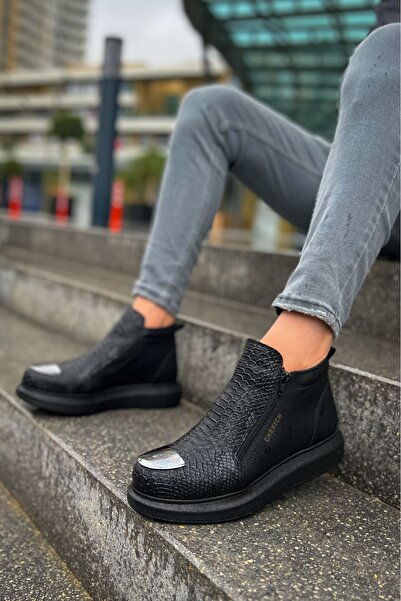 Mhoda Shoes Rlx-133 Coccodrillo Men's Sport Casual Zippered Leather Boots Cst...