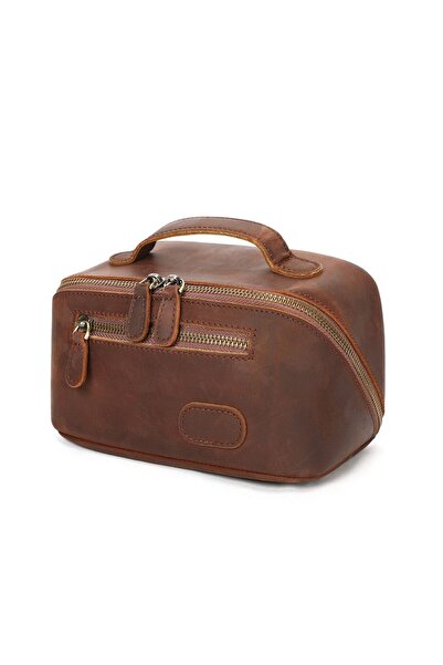 Busy Lady&Gentleman Sole Cosmetic Bag in Crazy Horse Genuine Leather – Premiu...