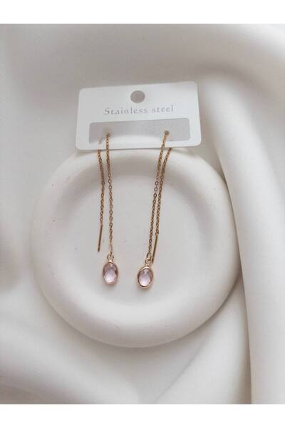 Minne Jewelry-Accessory Zincir Sallantılı Küpe - Boncuklu Renkli Sallantılı K...