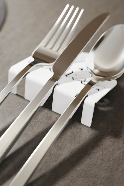 iwa concept 6-Piece Ramadan Kerim Metal Cutlery Holder - Metal Tableware Ifta...