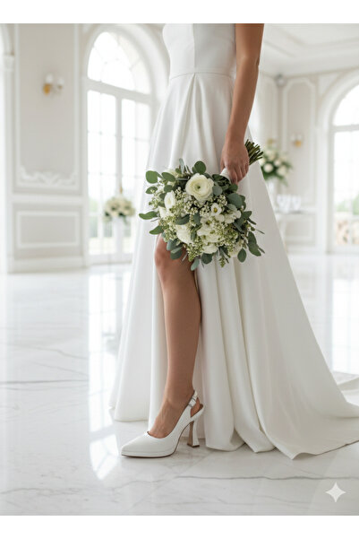 MAJESTE TAPUKLU KAPALI ZARİF ABİYE AYAKKABISI TAPUK BOYU 10 CM