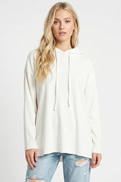 Rays 3087A Hooded Long Sleeve Tunic Ecru