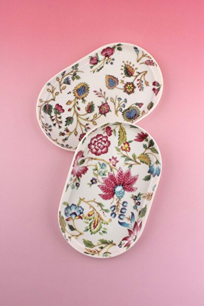 Bursa Porselen Dekor Bellarosa 2-Piece Porcelain Kayak Plate