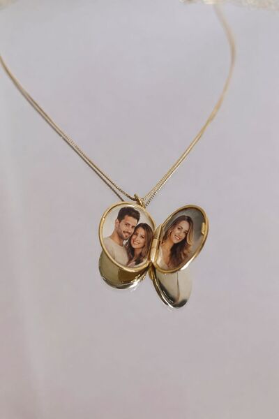 sirius jewelry 925 Gümüş | Oval Madalyon Fotoğraflı Anı Kolye