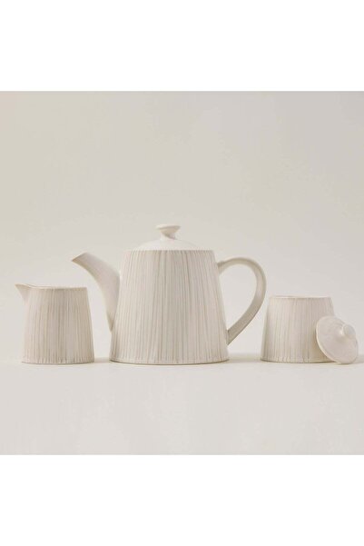 Generic طقم فناجين شاي آسيوية من الخزف الأبيض الكريمي من دالاتي، 11 قطعة