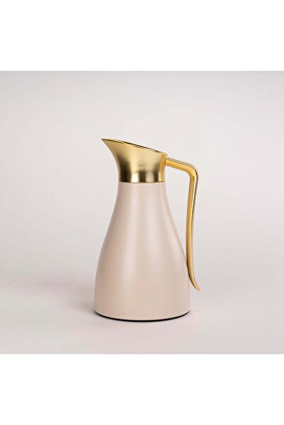 Generic Dallaty steel vacuum flask beige with matt golden handle 1L