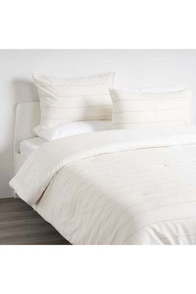 Generic Cottage Cream Striped Comforter Set 3Pcs King Size 260x240Cm