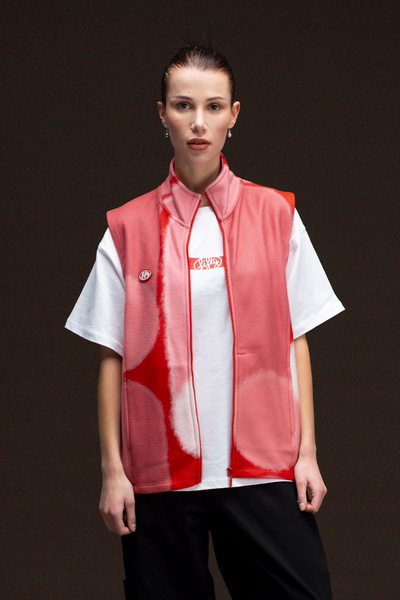 Fifty Pieces Kadın Kırmızı Fermuarlı Polar Yelek