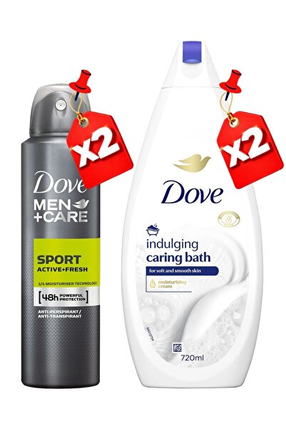 Dove 250 ml bărbați sport activ prospețime x2 + 720 ml baie de îngrijire și r...