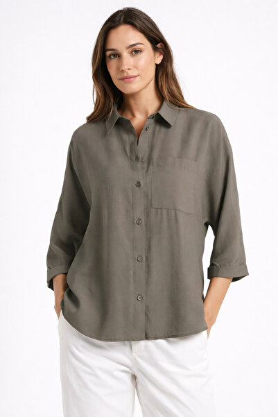 PROTO SUIT Πουκάμισο με μακριά μανίκια σε πράσινο χρώμα ελιάς