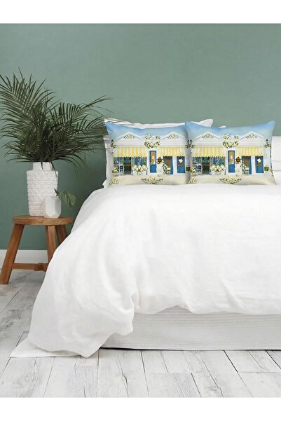 LC Waikiki غطاء وسادة قطني مطبوع مختلط 2 قطعة 50x70 سم (S6)