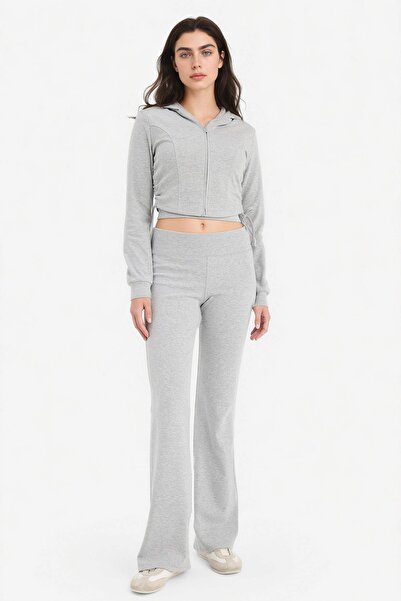 DeFacto Women's Tracksuit Bottom E0628Ax/Gr210 Gray Melange