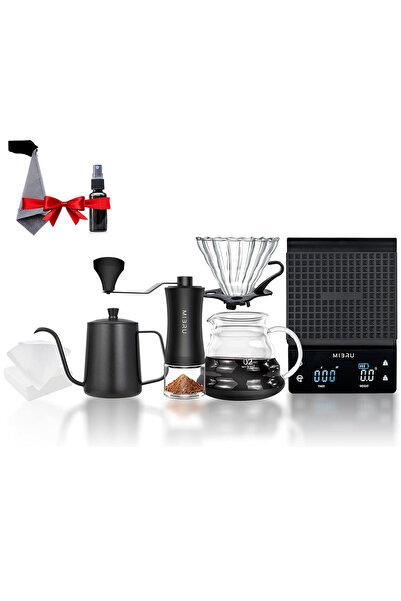 MIBRU 8-Piece V60 Pour Over Coffee Set – Complete Home & Outdoor Brewing Kit
