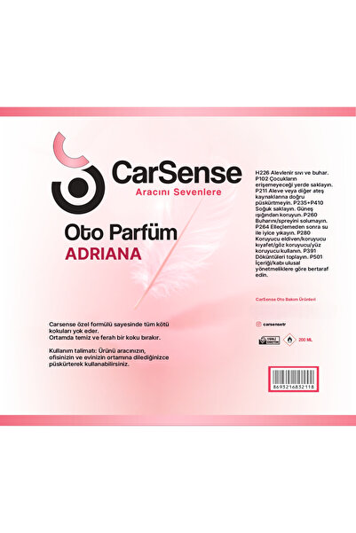 CarSense Oto Parfüm Adriana - Sprey Araç Kokusu 200 ml