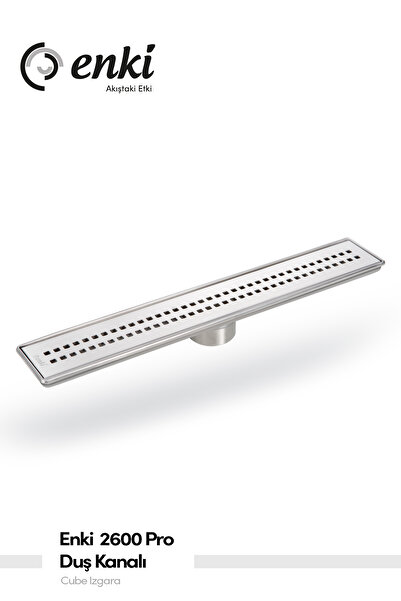 Enki 2600 Pro - 40 cm Cube Ø50 Alttan Çıkış Komple Paslanmaz Duş Kanalı