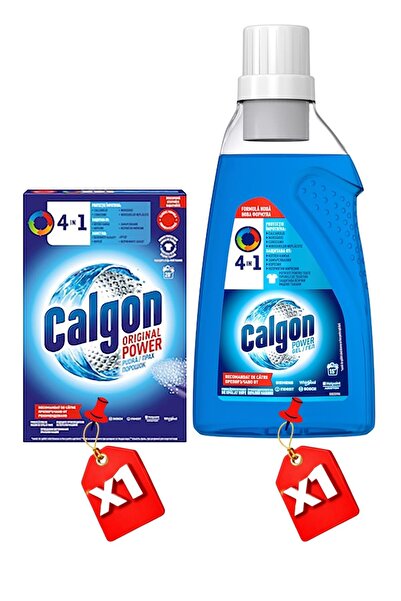 Calgon Gel detartrant 4 în 1 pentru mașina de spălat, 750 ml, albastru + Pudr...