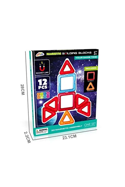 TeTea Jucarie Educationala Tetea, blocuri magnetice, set de constructie cu 12...