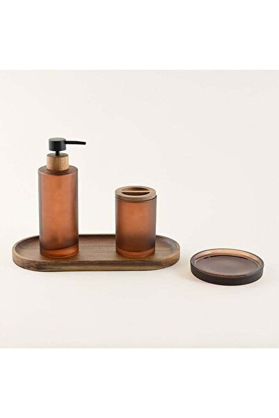 Generic Homez 4Pcs Resin Bathroom Accessories Set In Brown