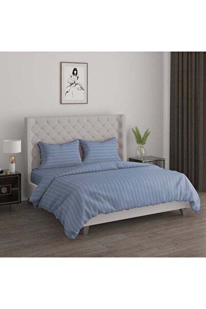 Generic AMBRA 3Pcs cotton comforter set 220*240 cm, denim sky