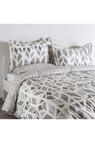 Generic Cottage Microfiber Block Chevron Print 6Pc King Comforter Set, Grey 2...