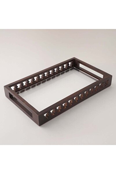 Generic Dallaty Rectangular Serving Tray Roshn Collection, Brown 40*24*4Cm