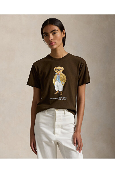 Ralph Lauren Black Label Polo Bear Baskılı Pamuklu Jersey Tişört