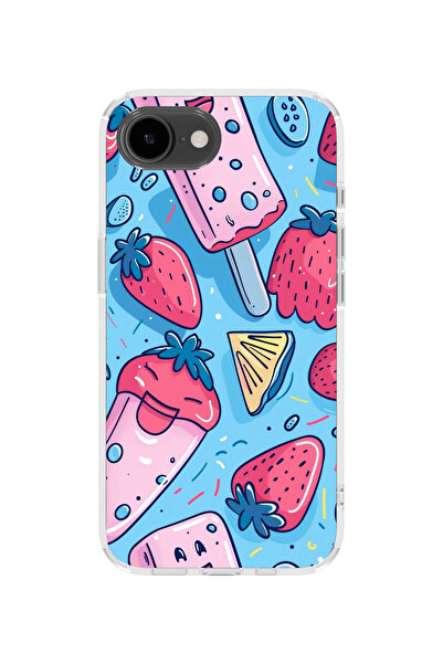 lelia غطاء هاتف شفاف مطبوع متوافق مع آيفون 16e |   مجموعة: سناك تون ديلايت