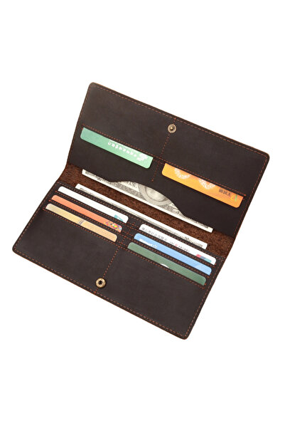 Busy Lady&Gentleman Women's compact wallet, genuine leather Crazy Horse, Clas...