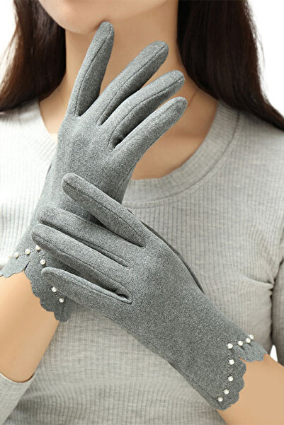 EFAYN.RO Manusi dama, accesorizate cu margelute si margine delicata, marime u...