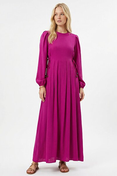 Rays 4470A Side Tie Long Dress Fuchsia
