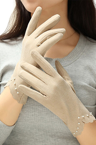 EFAYN.RO Women's gloves, accessorized with beads and delicate edge, universal...