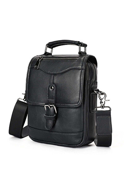 Busy Lady&Gentleman Tore men's bag made of black genuine leather