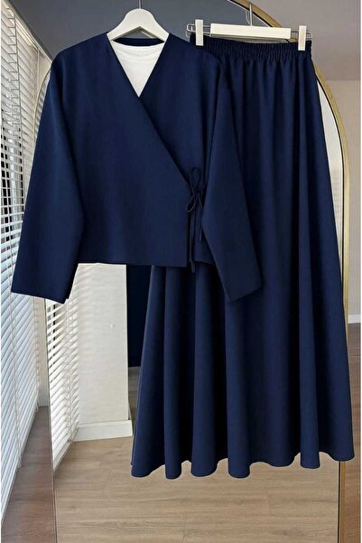 Giyim Gezegeni Kimono Top & Long Skirt Double Set Women's Double Fabric |   4...