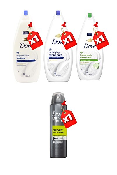 Dove SHOWER GEL 750ML Moisturizing X1 + 750ML REFRESHING X1 + 720ML INDULGING...